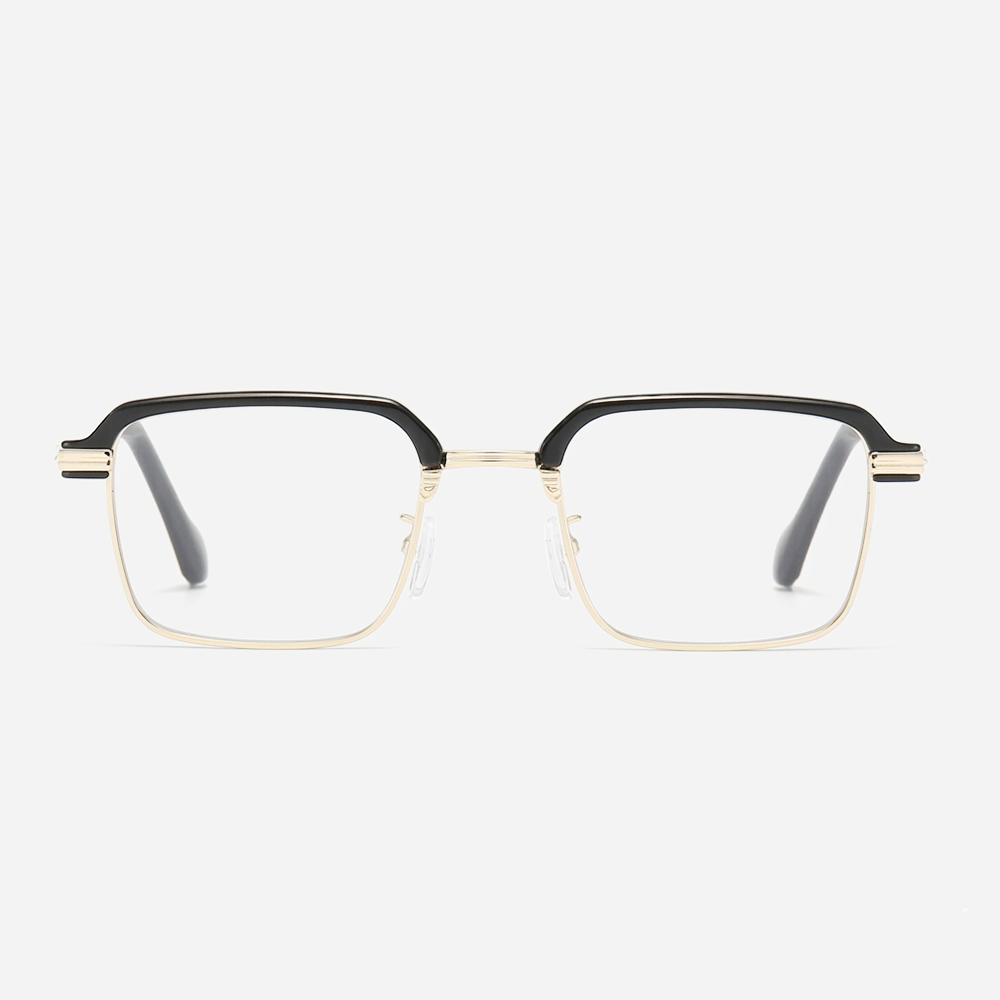 Lunoru メタル 老眼鏡 メンズ ブロウライン ハーフリム 調光レンズ 中高年向け おしゃれ ビジネスにもおすすめ