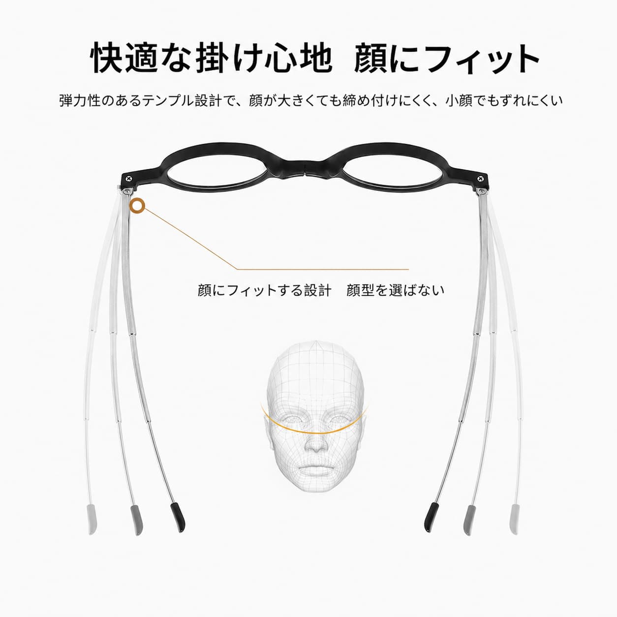 LUNORU 超軽量TR素材 折りたたみ式ブルーライトカット老眼鏡