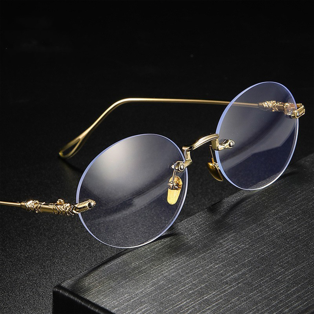 Lunoru レディース 老眼鏡 フレームレス カットエッジ ブルーライトカット 軽量・薄型 おしゃれ 若見え リーディンググラス 日常使いにおすすめ