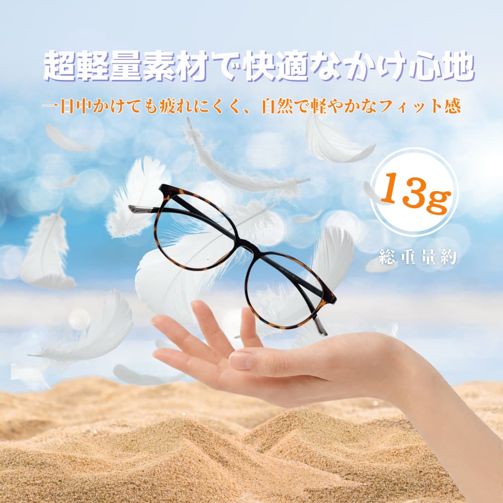 Luroru 超軽量わずか13g ブルーライトカット 男女兼用 おしゃれ老眼鏡 リーディンググラス